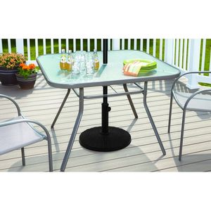 Base per Ombrellone da Patio in Metallo Verniciato a Polvere Nera, 22 Libbre, Rotonda - Product Image 2