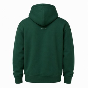 Relevo <b>Men's</b> Full Zip Hoodie 100% Cotton Fleece Print for Sleeve Solid Color Casual Hooded Sweatshirt Regular Fit Spring - Product Image 2