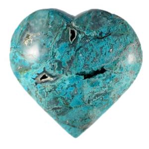 Véritable cristal poli Chrysocolle Puffy Heart Healing Crystal pour l'harmonie relationnelle Self Love and Beautiful Room Decoration - Product Image 1