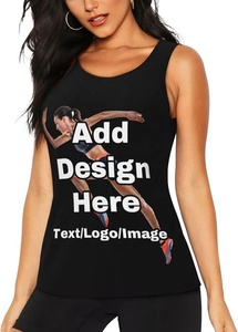 Camiseta sin mangas negra de algodón para mujer con estampado de corona de espinas y logo frontal, diseño casual ecológico con cuello redondo - Product Image 2