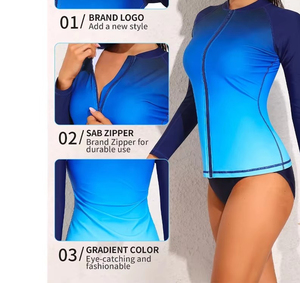 Maillot de bain à manches longues pour femme, protection UV, séchage rapide, vêtements de plage, pêche, randonnée, gym, vente en gros - Product Image 6