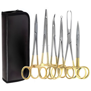 Juego de 6 Instrumentos para Vasectomía y Meiotomía con Pinzas Quirúrgicas, Tijeras y Portaagujas, Proveedor Mayorista - Product Image 1