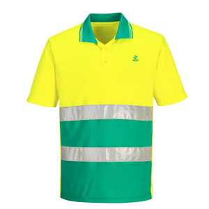 Polo de travail en polyester haute visibilité avec logo personnalisé, vêtements de sécurité réfléchissants - Product Image 1