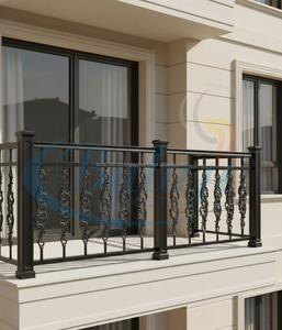 Grille de balcon sans cadre en fonte gris moderne robuste, 50 kg, finition sablée super polie moulée au sable, vente en gros - Product Image 2