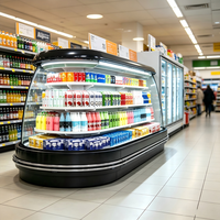 Vitrine réfrigérée ovale écologique R290 avec thermostat numérique pour produits laitiers frais