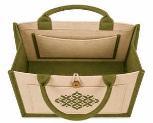 Dual Color Laminated Jute Tote <b>Bag</b> Eco Friendly Reusable Shopping <b>Bag</b> Custom Logo Printed Promotional <b>Gift</b> <b>Bag</b> with Front Pocket - Product Image 2
