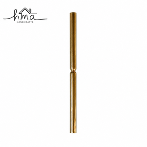 Polished <b>Gold</b> Brass Cabinet Handle Long Slim Cylindrical Bar Shape Minimalist Modern Door <b>Pull</b> - Product Image 1
