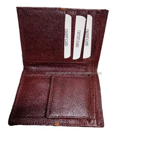 Usine conception personnalisée cuir véritable galet homme court sac à main compact petit portefeuille hommes portefeuilles en cuir véritable portefeuille à deux volets - Product Image 6