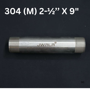 Raccord de tuyau en acier inoxydable 304 résistant à la corrosion, diamètre 2-1/2 pouces, longueur 9 pouces, filetage mâle, matériel de plomberie industrielle - Product Image 2