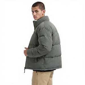 Chaqueta Acolchada Informal Personalizada con Cierre, Chaqueta de Burbujas, Material de Nailon/Algodón, Acolchada, Invierno, para Hombre, Servicio OEM - Product Image 4