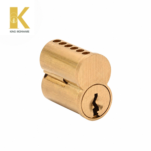 Cilindro de Cerradura de Latón con Logotipo Personalizado Disponible, Latón Satinado, 6 Pines, Llave Tipo G, SFIC, para Seguridad de Puertas - Product Image 2