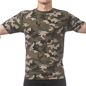 Camiseta de Camuflaje con Estampado Personalizado, 100% Algodón, Corte Regular, Estilo Vintage Desértico, Cuello Redondo, para Hombre - Product Image 2