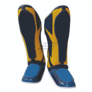 Protège-tibias en cuir de vachette, protection professionnelle, design léger, logo personnalisé, pour football, kickboxing, muay thai - Product Image 5