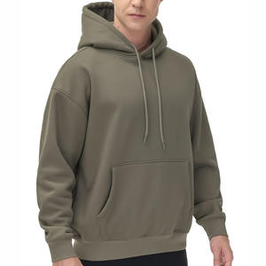 Sudadera con capucha y cremallera para hombre, 100% algodón polar, con bolsillo canguro, transpirable, de secado rápido, corte holgado, diseño elegante para invierno - Product Image 1