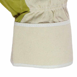 Split Leather Work <b>Gloves</b> With Reinforced Palm And Straight Cuff For Industrial And Farm Use - Product Image 3