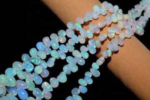 Cuentas de piedras preciosas sueltas en forma de gota suave de ópalo etíope Natural, cuentas de ópalo de fuego para hacer joyas - Product Image 4