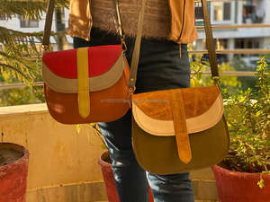 Real Leather Multi Color <b>Handbag</b> Recycled Leather Sling Bag Women Stylish Bags - Product Image 4