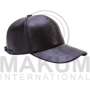 Unisex Leather or PU Leather Waterproof Embossed Baseball <b>Cap</b> for Autumn and <b>Winter</b> - Product Image 2