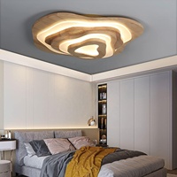 Nouveaux plafonniers en bois à 3 étages pour le salon, la chambre à coucher et la chambre d'enfant, plafonnier en bois au design moderne et irrégulier en chêne