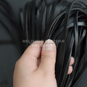 Bulk Flat <b>Leather</b> Cord 3mm Genuine Black Shine 925 Silver Plated Band for <b>Bracelet</b> & Necklace Supply - Product Image 2