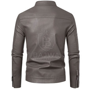 Veste en cuir de haute qualité, style streetwear décontracté, avec fermeture éclair, résistante au vent, pour l'hiver, idéale pour la moto et les commandes en gros - Product Image 2