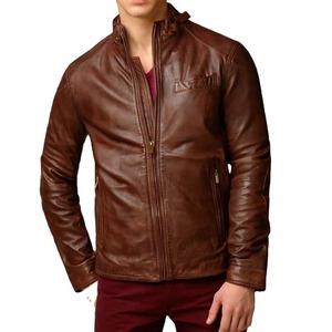 Custom High Quality Plus Size Men's Winter <b>Jackets</b> Classic Windproof Cotton Lining Casual Men's Leather <b>Jacket</b> - Product Image 1