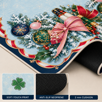 Nouveau Tapis de Mahjong Américain Antidérapant en Néoprène de 33 Pouces pour Décoration de Table de Mahjong, Idéal pour les Soirées de Jeu de Noël et les Fêtes, Collection Premium Casse-Noisette 2026