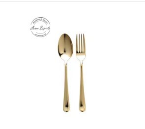 Palm Tree Handle <b>Gold</b> Salad Server Set Luxury <b>Spoon</b> Fork Flatware Elegant Dining Tableware Kitchen Decor Design - Product Image 5