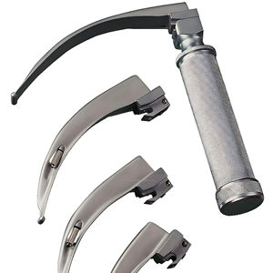 Kit de laryngoscope électrique professionnel à LED argenté, 4 lames en acier inoxydable réutilisables, ensemble d'intubation CE ISO OEM ODM - Product Image 1