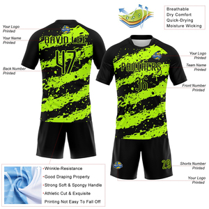 Tenue d'équipe respirante et légère, personnalisable, noir et vert, vente en gros, haute qualité, sublimation, 100 % polyester, taille élastique printemps - Product Image 3