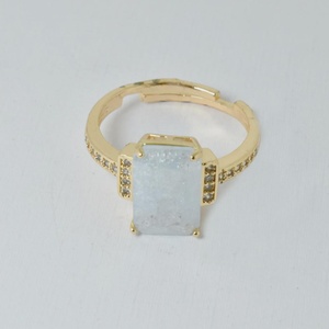 22K Gold Plated Moonstone CZ <b>Ring</b> Traditional <b>Indian</b> Kundan Polki Jewelry Cocktail <b>Ring</b> Gift for Her - Product Image 1