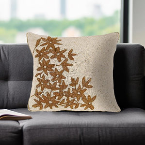 Funda de Almohada Bordada con Flores y Hojas de Alta Calidad, Funda de Cojín con Cuentas para Uso Doméstico, para Sala de Estar y Dormitorio, Precio de Descuento - Product Image 3
