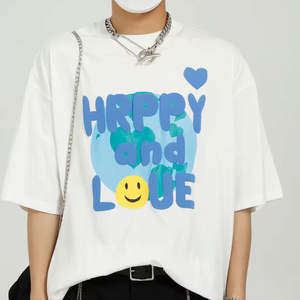 T-shirt pour homme avec logo de votre marque personnalisé, t-shirt pour homme avec impression en relief, t-shirt pour femme oversize blanc - Product Image 3