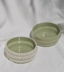 ชามซุปเซรามิกทรงกลมเคลือบเซลาดอนสไตล์วาบิซาบิลายจุด จานและชาม - Product Image 5