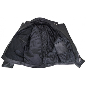 Veste de moto en cuir d'agneau véritable pour homme KEVEN IMPEX avec col montant zippé, imperméable et respirante, design hiver - Product Image 4