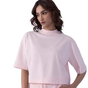 Camisetas Casuales Cortas para Mujer OEM, Diseño Personalizado, Cuello Redondo, Calidad Premium, Ajuste Holgado, Algodón Suave, Manga Corta - Product Image 3