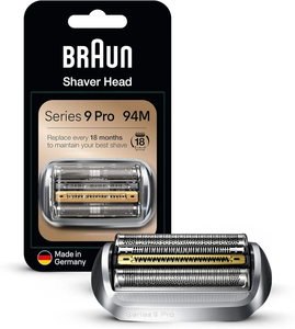 Tête de rasoir de rechange Braun 94M argentée compatible avec les rasoirs électriques Series 9 Pro Series 9 en acier inoxydable pour hommes - Product Image 4