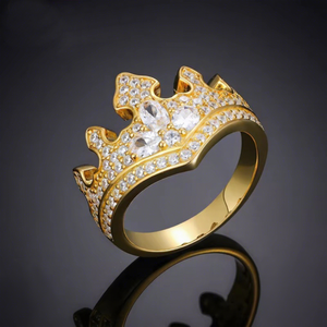 Lab grown diamond <b>crown</b> <b>ring</b> IGI certified VVS diamond 925 silver 18K gold plated Oval cut tiara <b>ring</b> - Product Image 4
