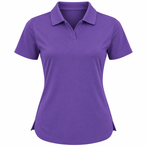 Nom du produit : T-shirt polo pour femme, violet, manches courtes, coupe classique, vêtements de sport décontractés, polo personnalisé - Product Image 1