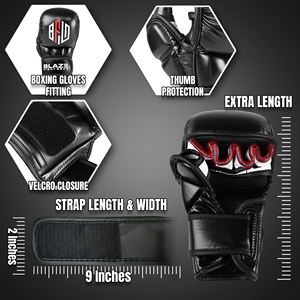ถุงมือ MMA แบบกำหนดเองสำหรับการฝึกซ้อมสปาร์ริง กราปลิง และคิกบ็อกซิ่ง |   ถุงมือต่อสู้มวยไทย UFC ระดับมืออาชีพ - Product Image 4