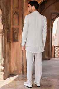 Sherwani de Boda Real para Hombre, Estilo Indio-Pakistaní, Casual, con Bordado Intenso, Sin Arrugas, Protección Solar, para Todas las Temporadas - Product Image 2