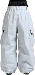 Unisex <b>White</b> Waterproof <b>Cargo</b> Ski Pants With Button Closure And Elastic Waistband - Product Image 5