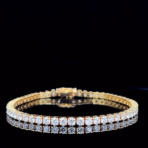 Pulsera de tenis de oro auténtico de 10 quilates con diamantes CVD certificados de laboratorio de 3.75 quilates, joyería nupcial de lujo - Product Image 1