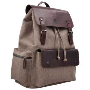 High Quality Wholesale Vintage Brown Canvas <b>Leather</b> Bag <b>Laptop</b> School Bag Hiking Travel Rucksack Anti Theft <b>Backpack</b> - Product Image 2