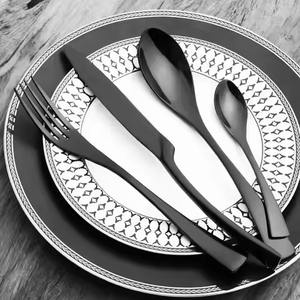 Gold Finish Metal Spoon And Fork Set Cutlery Set Stainless <b>Flatware</b> For Restaurant Buffet Hospitality Use - Product Image 1