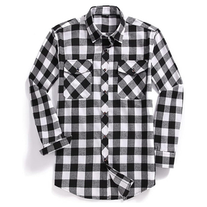 Chemise en flanelle à carreaux à manches longues pour homme, boutonnée, décontractée, 100% coton, respirante, pour l'automne - Product Image 4