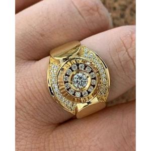 Iced Out Moissanite Cluster <b>Ring</b> 14k Gold Plated 925 Sterling <b>Silver</b> <b>Ring</b> Hip Hop <b>Ring</b> <b>Men</b> Bling Jewelry Premium Design - Product Image 1