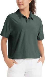 Camiseta Polo de Manga Corta para Mujer, Color Sólido, Tejido de Punto Informal, Transpirable, 100% Algodón, Largo Regular, Venta al Por Mayor - Product Image 5