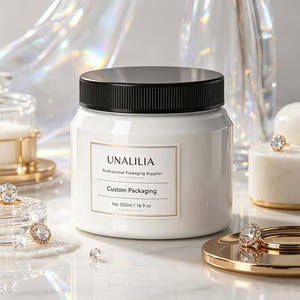 Custom 500ML White Round PET Wide Mouth <b>Jar</b> - 16.9 oz <b>Plastic</b> Container for Body Butter Cream Hair Cosmetic Packaging - Product Image 6