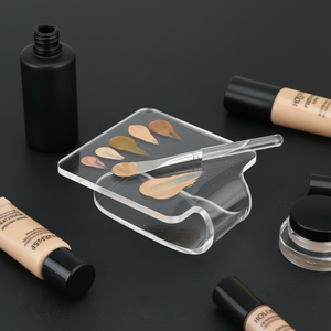 Paleta de Mezcla de Maquillaje de Acrílico Transparente, Bandeja Portátil para Mezclar Base, Corrector, Pigmentos, Gel para Uñas, Herramienta de Salón - Product Image 1